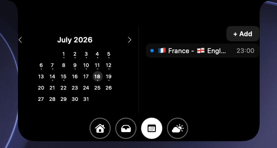 Islet Calendar glance